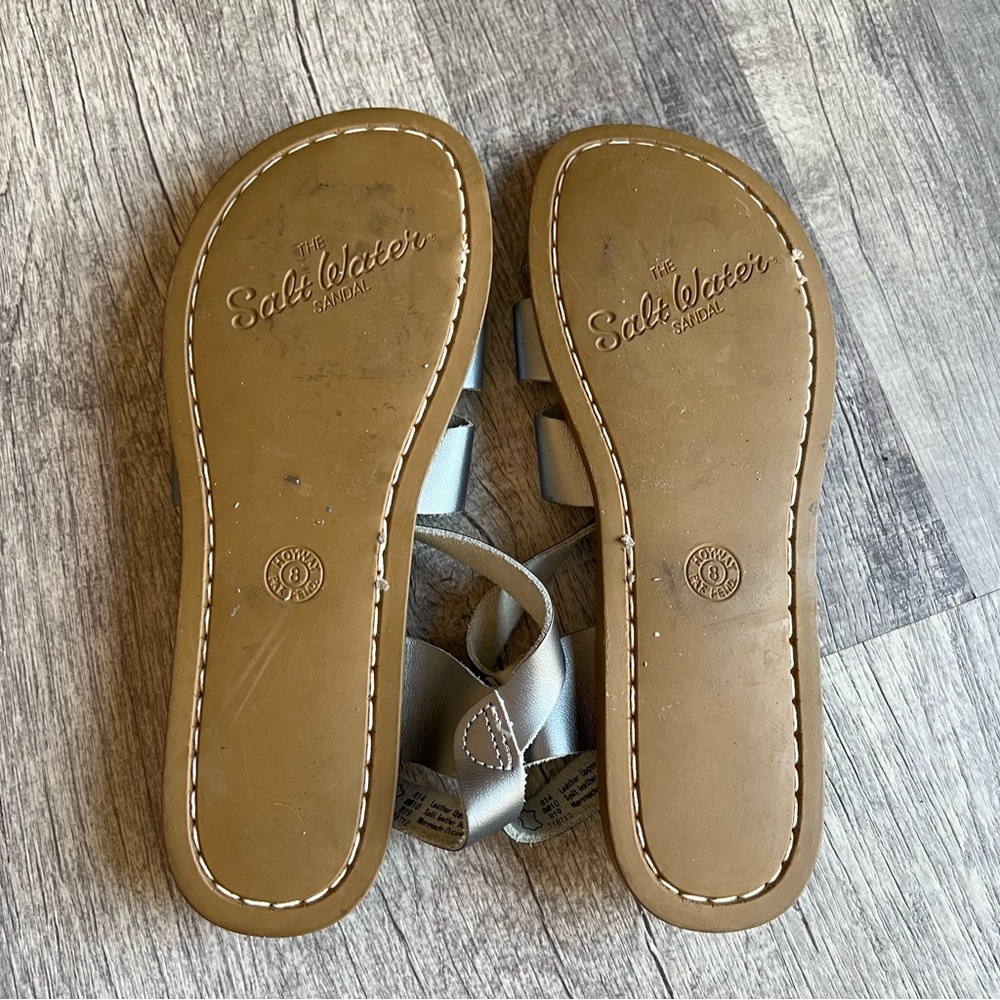 Salt Water Sandals by Hoy Silver Women’s Sandals Size 8 - Picture 7 of 10